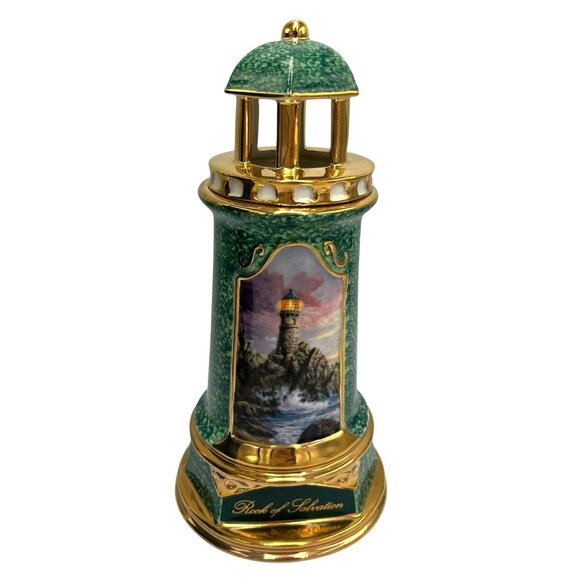 Thomas Kinkade Rock of Salvation Light Up Porcelain Lighthouse 2004 - Picture 4 of 16